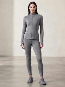 Women's Zip Front Sports <b>Jacket</b> Slim Fit Long Sleeve Stand Collar <b>Workout</b> Training Fitness Activewear - Product Image 4