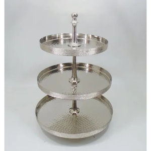 <b>Prime</b> Quality Stainless Steel Cake Stand Buffet Display Round Metal Cupcake And Dessert Holder For Wedding And Hotel Supplier - Product Image 2