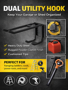 Metal <b>Hook</b> 55lb Loading Dual Utility <b>Hook</b> for Garage Organization Heavy Duty <b>Tools</b> with Remarkable Power <b>Tools</b> <b>Hook</b> GAPGAR006 - Product Image 6