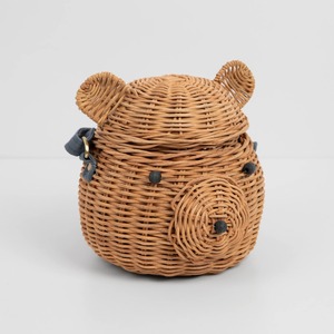 Charming rattan bear bag <b>basket</b> for kid creative play wholesale prices children <b>toy</b> <b>baskets</b> - Product Image 3