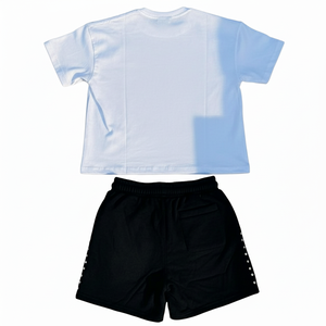 Ensemble t-shirt et short personnalisés avec logo imprimé, style décontracté d'été, 2 pièces pour homme - Product Image 4