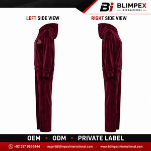 New Plain Vintage Plus Size Winter Breathable Hooded 100% Cotton <b>Velour</b> Velvet <b>Tracksuits</b> Custom Logo Luxury Sportswear Elastic - Product Image 2