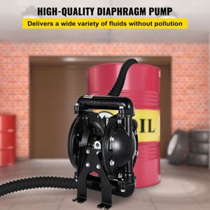 Pompa a Doppia Membrana Pneumatica in Alluminio con Ingresso e Uscita da 1 Pollice, 24 GPM Max, 120 PSI, per Uso Industriale - Product Image 1