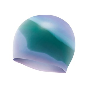 Bonnet de bain en silicone multicolore unisexe, ajustement flexible, design imperméable - Product Image 1