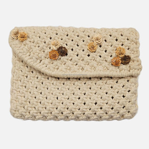 Sequin Crochet Silk Fashion Anti-Theft Clutch <b>Bag</b> Handmade Macrame Evening Purse with Flap Design for Easter Christmas Wholesale - Product Image 1