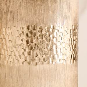 Vase de sol cylindrique moderne en métal doré brossé, avec bande centrale martelée, de luxe, style industriel artisanal, résistant à la rouille, fait main, pour mariage - Product Image 4