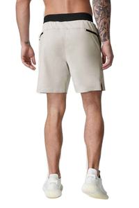 Shorts décontractés pour hommes en toile unie avec cordon de serrage, 100 % polyester, respirant, séchage rapide, tissu extensible, coupe ample, pour la course à pied - Product Image 3