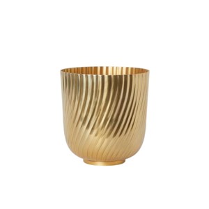 Ensemble de 2 pots de fleurs créatifs en métal, finition bronze foncé avec touches cuivrées, pots décoratifs d'intérieur pour la décoration de la maison, en solde - Product Image 5