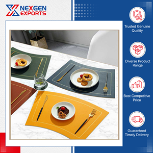 Made in India Top Notch Quality High Grade PU Leather Dining <b>Table</b> Mat Coaster for Office, Restaurant & Hotel Use at Low Cost - Product Image 3