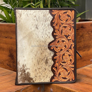 Factory Custom Zipper Padfolio Organizer <b>Folder</b> Business Zippered Cowhide Leather A4 Documents Padfolio <b>Binder</b> Portfolio <b>Folders</b> - Product Image 2