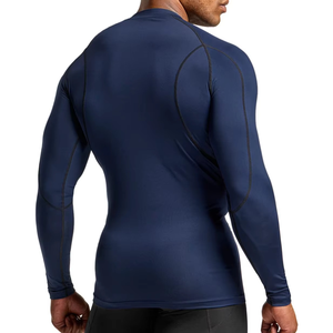 T-shirt de compression à manches longues pour homme, respirant, anti-humidité, en tissu extensible, pour la gym, avec logo personnalisé, vente en gros, vêtements de sport - Product Image 5