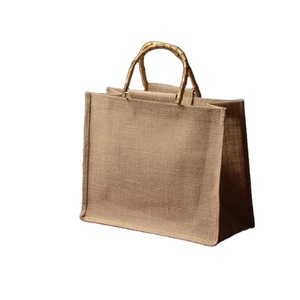 Bolsos de mano ecológicos con logotipo personalizado plegable de yute y algodón para regalos y promociones suministrados por India - Product Image 1