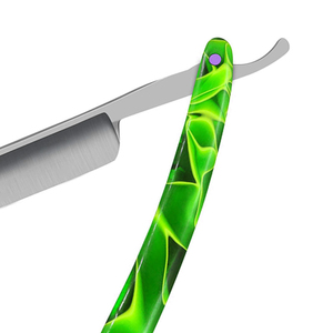 Rasoir pliant à lame droite en acier inoxydable avec manche en acrylique pour hommes et enfants, support de rasoir pliant pour la barbe - Product Image 4