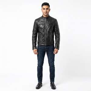 Men's <b>Slim</b> <b>Fit</b> Genuine Leather Motorcycle <b>Jacket</b> Classic Racing Rider Protective Outerwear for Winter Stylish <b>jacket</b> for men - Product Image 1