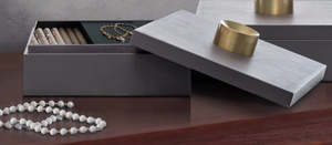 Caja de Madera Gris Oscuro Mate Hecha a Mano al por Mayor de Fábrica, Caja de Almacenamiento Rectangular Moderna con Tapa, Decorativa, Gris Pizarra Oscuro Mate - Product Image 4