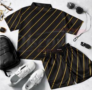 Ensemble 2 pièces personnalisé pour homme : Polo zippé et short respirant, tenue de sport décontractée - Product Image 5