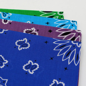 Green Cotton Bandana <b>Square</b> <b>Scarf</b> Digital Printed Paisley Pattern Multifunctional Casual Style Four Seasons Use Breathable - Product Image 5