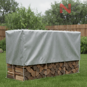 Housse de protection pour bûches de bois de chauffage, imperméable, résistante aux UV, pour stockage extérieur, anti-poussière, coupe-vent, protection robuste - Product Image 5