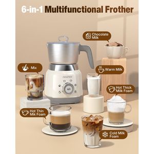 Montalatte e vaporizzatore elettrico automatico 6 in 1 da 16,9 Oz. Scaldabiberon Bianco Magazzino FBA - Product Image 3