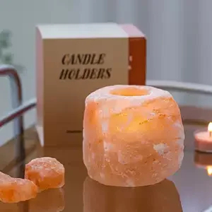 Maxery Home Decor Himalayan Sea Salt <b>Pink</b> Salt Crystal Scented Candle Holder Rock Lamp Natural <b>Healing</b> Gift Wedding, Party - Product Image 5