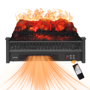 Caminetto Elettrico 1400W con Fiamma Multicolore (6 Colori), Telecomando, WIFI, Cornice Effetto Legno da 23 Pollici, da Incasso, per Adulti - Product Image 1