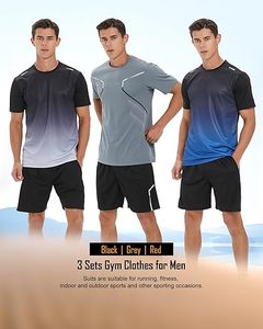 Ensemble de vêtements de sport pour hommes, en spandex, taille haute et élastique - Product Image 2