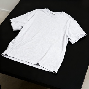 230gsm Cotton <b>Plain</b> Designer Oversize Boxy <b>Tshirt</b> 100% Cotton Drop Shoulder Custom Your logo Short Sleeve Heather Grey <b>Tshirts</b> - Product Image 4