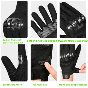 Guantes de Motocicleta para Hombre, para las Cuatro Estaciones, Guantes de Ciclismo Todoterreno, Protección Anticaídas para Todos los Dedos, Pantalla Táctil de Cinco Dedos - Product Image 4