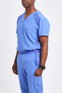 New Hot Sale 100% Cotton Medical Scrubs Uniforms Scrub <b>Tops</b> Nurse Uniform Sets for Hospital Pocket Style Knitted Unisex Needle - Product Image 4