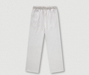 Pantalones de Felpa Rosa de Pierna Recta con Cordón Ajustable, Casuales, Largos, de Color Sólido, Cintura Media, Corte Regular, Tejido de Punto - Product Image 3