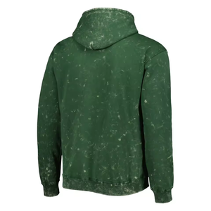 เสื้อฮู้ดดี้สีเขียวฟอเรสต์แบบย้อมสีสไตล์วินเทจสำหรับผู้ชาย แขนยาว มีกระเป๋าจิงโจ้ สวมใส่สบายๆ สไตล์สตรีทแวร์ - Product Image 2