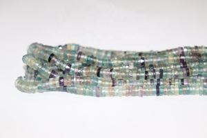 Fluorite facettes pneu forme perles Fluorite roue coupe perles Fluorite Heishi perles pour la fabrication de bijoux - Product Image 3