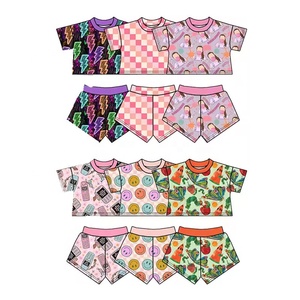 Set di <span class=keywords><strong>Abbigliamento</strong></span> Estivo per Bambine OEM Personalizzato, Vestiti <span class=keywords><strong>Boutique</strong></span> con Stampe Popolari, Comodi e Alla Moda - Product Image 1