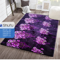 Tapis moderne en polyester gaufré, fabriqué à la machine, antidérapant, doux, anti-allergique, avec rembourrage en mousse non tissée, à poils moyens, de faible épaisseur