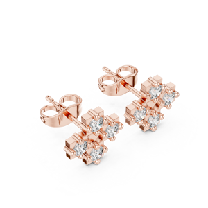 Plaque Jewel Boucles d'oreilles en argent sterling 14K en forme de coeur CZ pour filles et femmes - Product Image 2