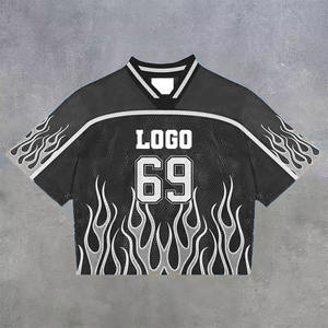 Camiseta Deportiva Retro Americana de Malla con Cuello en V, de Secado Rápido, con Números de Equipo, Estilo Vintage, Unisex, Personalizada, de Corte Holgado y Oversize para Fútbol - Product Image 5