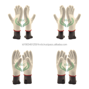 Gants de travail en fil de coton recyclé à prise supérieure Gants industriels antidérapants économiques avec sécurité améliorée Blanc brut - Product Image 4