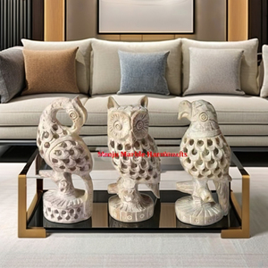 Exportador superior del producto indio de escultura de animal tallada a mano de esteatita con uso pulido natural para la decoración del hogar Show Piece - Product Image 1