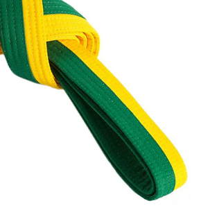 Cinturón de Artes Marciales Verde y Amarillo, Cinturón de Karate de Doble Color Unisex para Adultos, Ropa Deportiva - Product Image 5