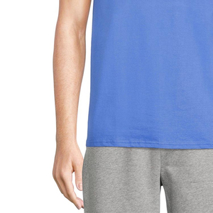 T-shirt pour homme bleu royal à col rond et manches courtes, coupe classique, tissu jersey 100% coton/spandex, écologique, séchage rapide, décontracté, été - Product Image 4