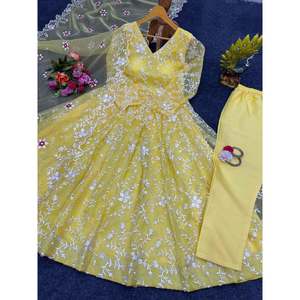 ชุดทำงานด้ายออร์แกซซ่าด้านล่างมีสีเหลืองดูปองตา - Product Image 1