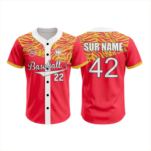 Camisetas de Béisbol Juveniles Personalizadas con Bordado, Doble Tejido, Sublimadas, Estilo Jersey, con Botones y Malla - Product Image 3