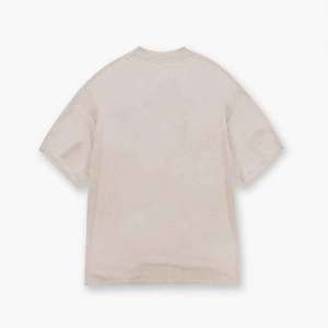 Camiseta de Algodón Beige para Hombre, Estilo Moderno, Cuello Redondo, Manga Corta, Corte Holgado, Informal, Estilo Urbano, Básica - Product Image 1