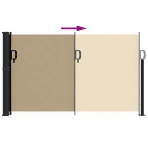 Auvent latéral rétractable beige 47,2''x196,9'' - pour espaces extérieurs - Product Image 5