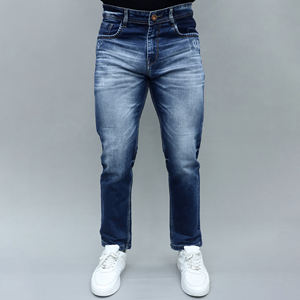Jean pour homme Gex bleu clair, coupe droite, taille mi-haute, extensible, qualité supérieure, best-seller - Product Image 1