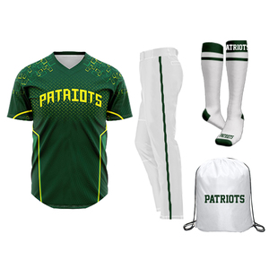Breathable Mesh Custom Baseball Uniform Set Full Button Jersey Black Pants Wholesale <b>school</b> <b>kit</b> uniform set - Product Image 1