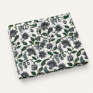 Grey Green Hand Block Printed Cotton Fabric <b>Set</b> With Floral Palm Stripe Motif For Dress <b>Sewing</b> Home Textile Craft Soft - Product Image 4