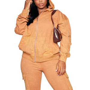 Conjunto Deportivo de Invierno para Mujer, Diseño Moderno, Alta Calidad, Estilo Casual, Patrón Sólido, 100% Algodón Felpa, 2 Piezas - Product Image 1