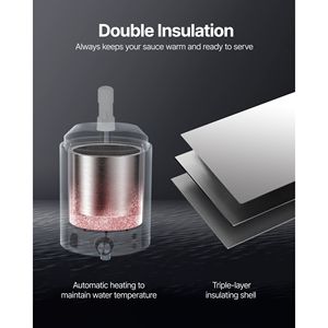 เครื่องจ่ายชีสไฟฟ้าเชิงพาณิชย์ ขนาด 2.4 ลิตร พร้อมตัวปรับอุณหภูมิ 86-230 องศาฟาเรนไฮต์ และเครื่องอุ่นฟัดจ์ร้อน - Product Image 4