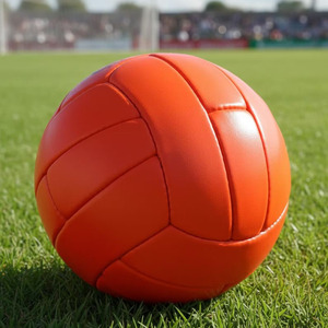 Ballon de football rétro orange en gros, panneaux cousus classiques, style cuir vintage, équipement sportif d'extérieur à vendre - Product Image 5